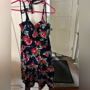 Blue with flowers vintage/rockabilly dress